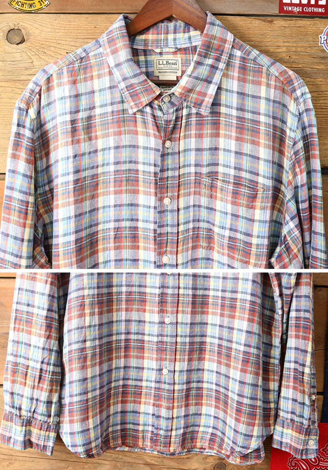 
L.L BEAN 엘엘빈 리넨100% 체크남방 105-110 상품이미지2
