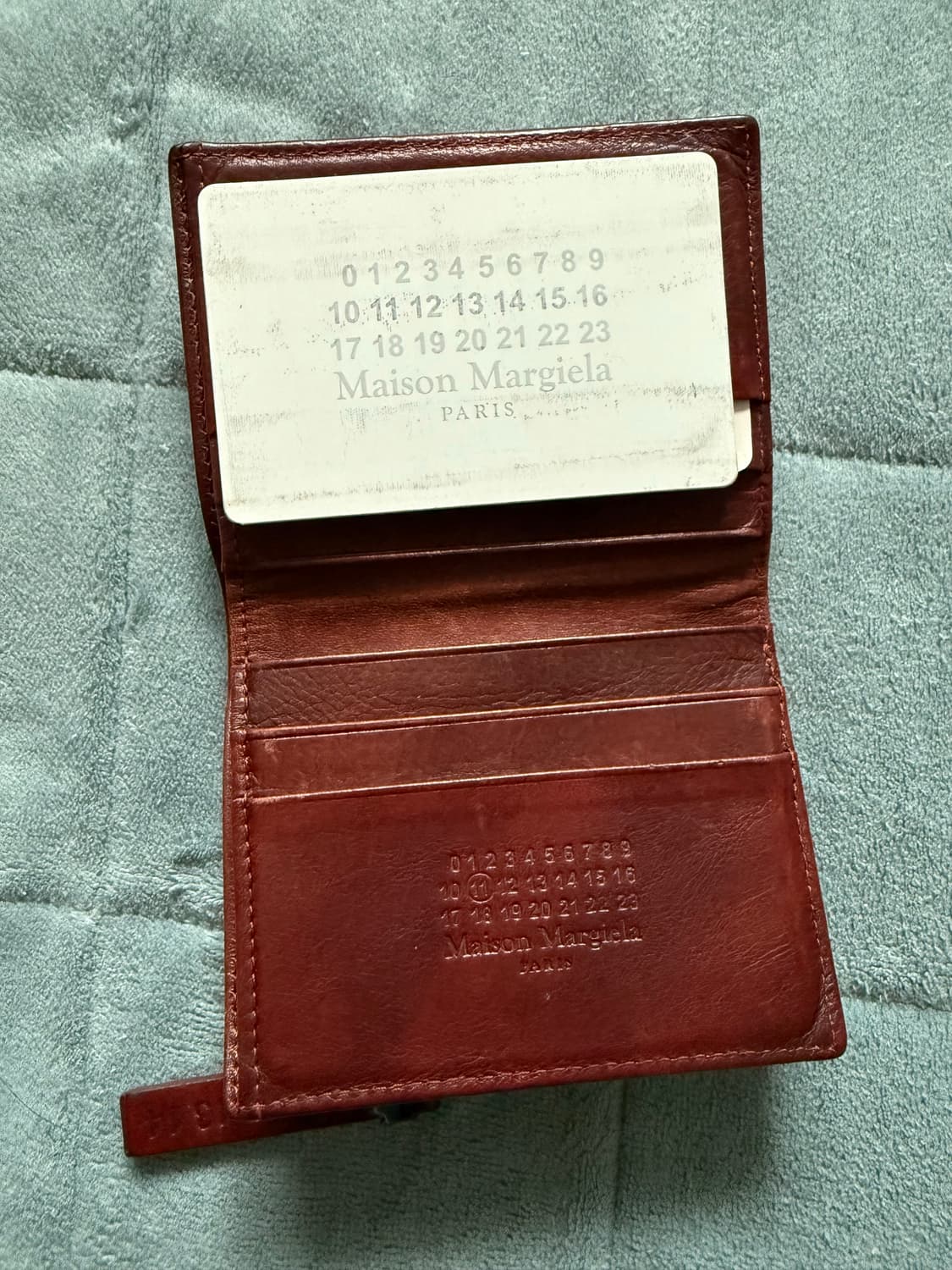 maison margiela 마르지엘라 스티치로고 레더 반지갑 레드 상품이미지4