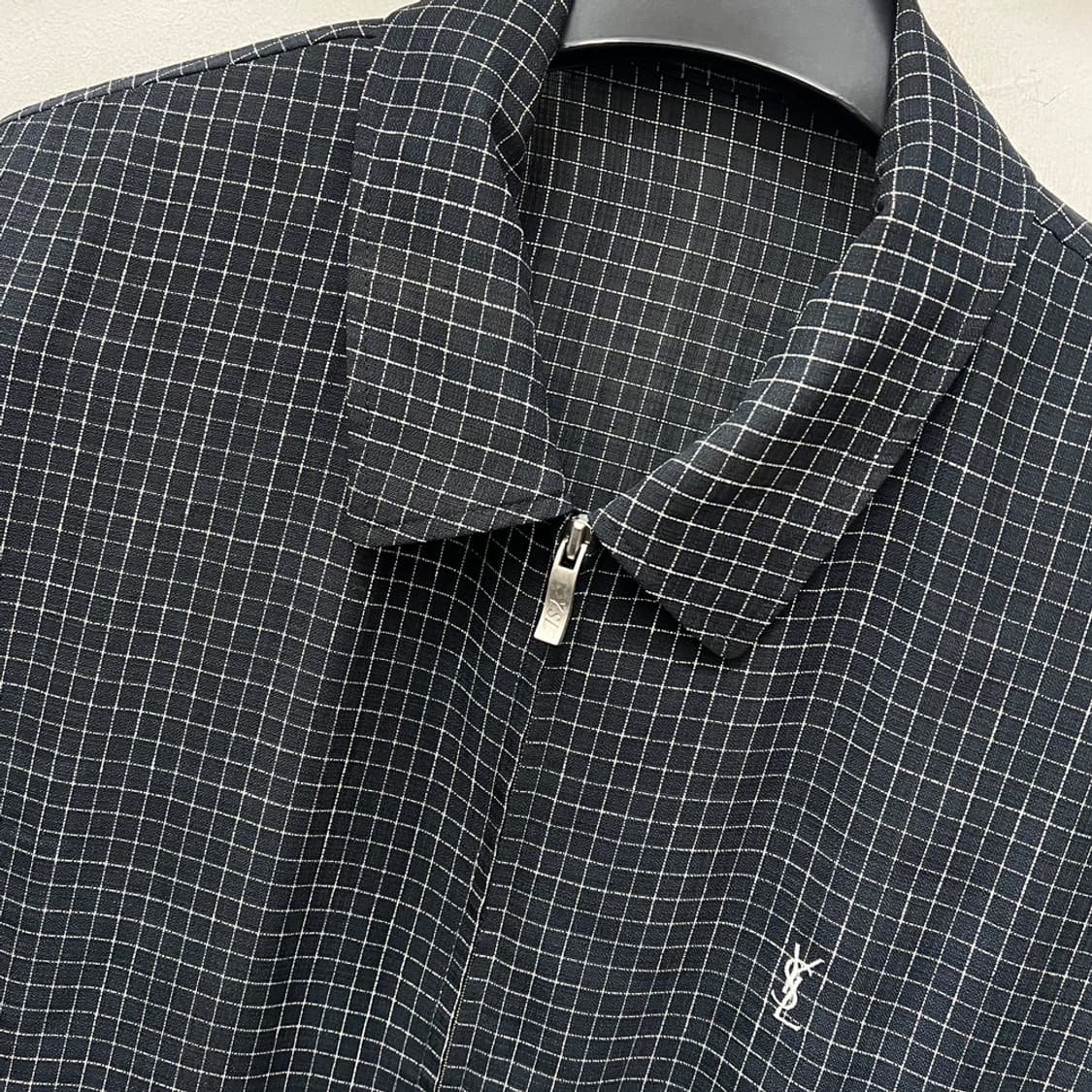 YSL 입생로랑 체크 블루종 자켓 105 상품이미지3