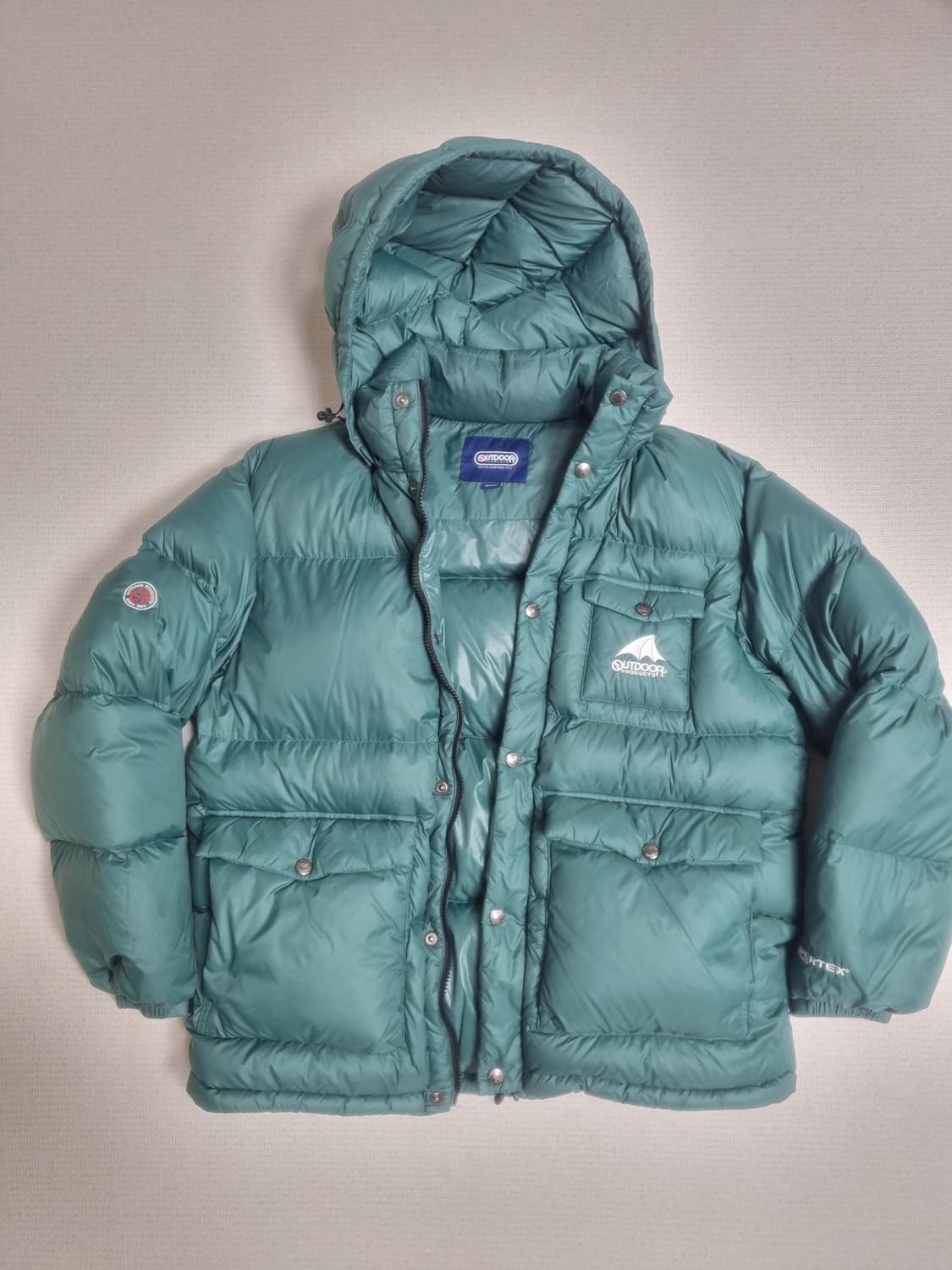 OUTDOOR 아웃도어 그린 오리털 퍼텍스 패딩 상품이미지1