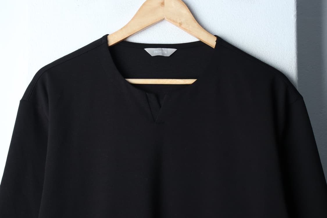 (XL-2XL) 마인드브릿지 반팔 티셔츠 브이넥 무지 블랙-H33030 상품이미지3