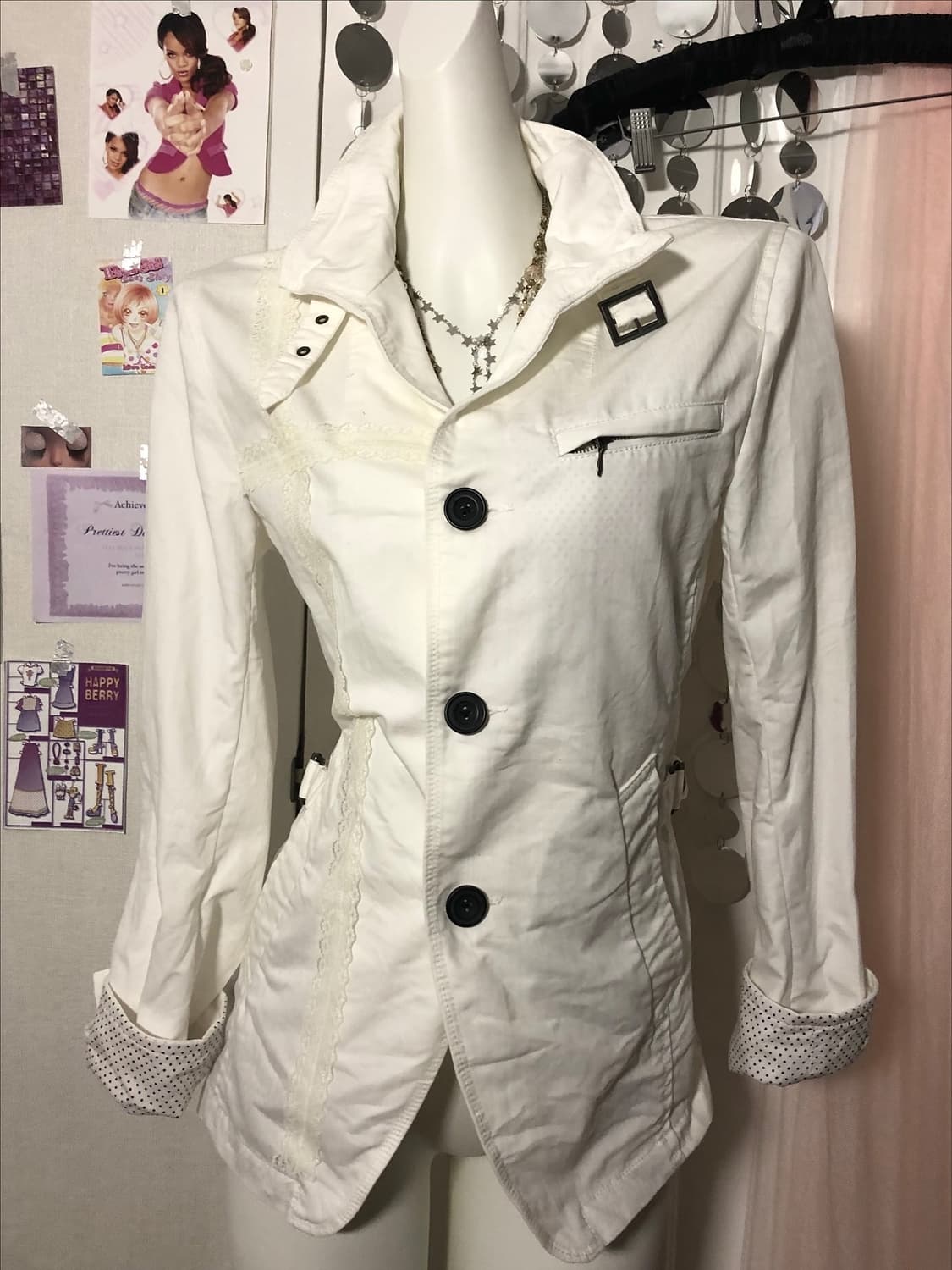 dot white buckle outer 상품이미지1