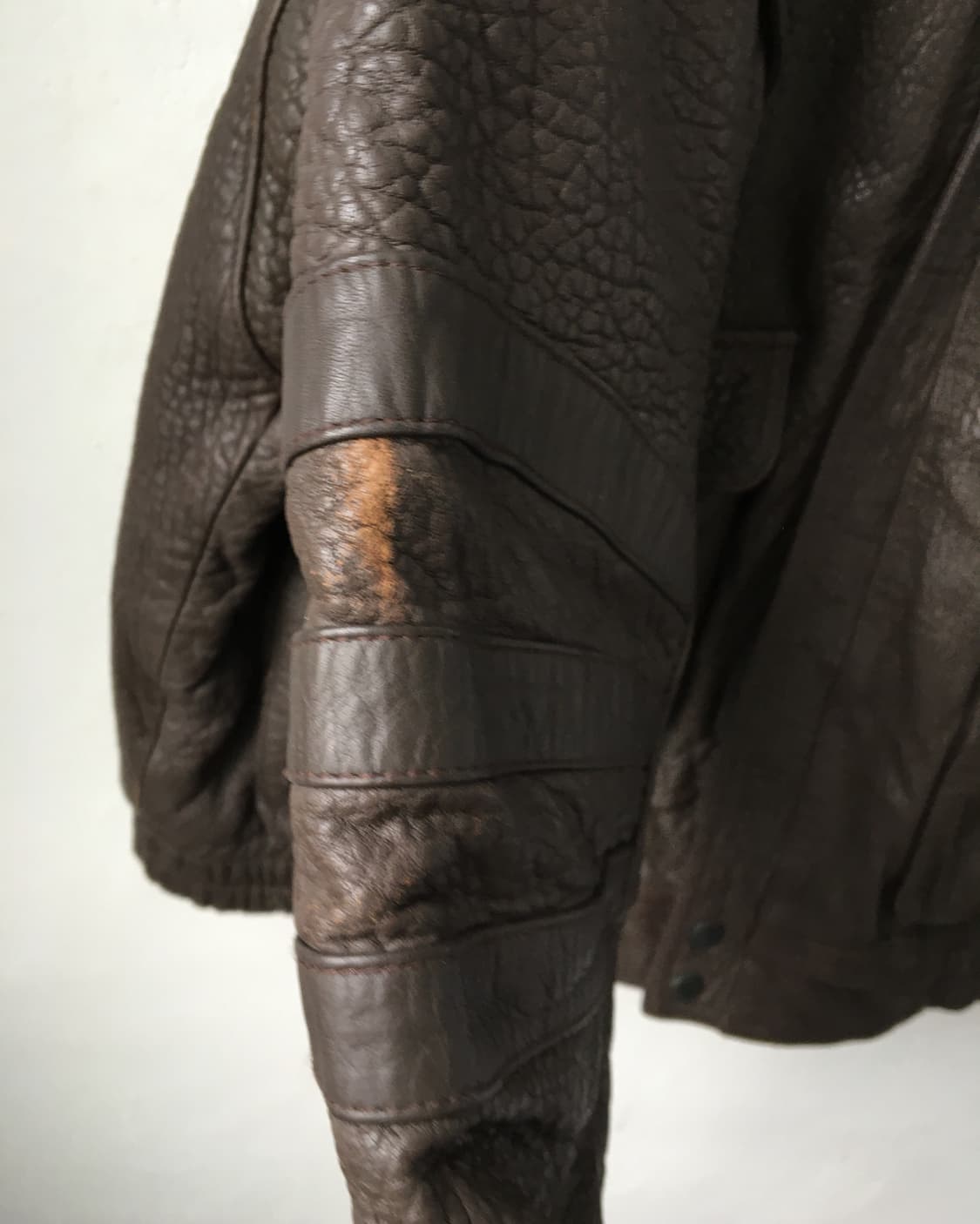 Leather bomber brown jacket 상품이미지3