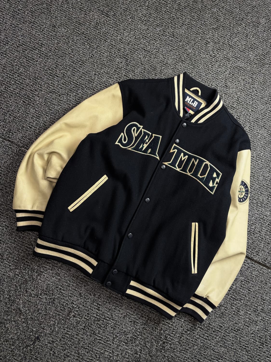 MLB 시애틀 마리너스 소가죽 모직 바시티 자켓 2181 상품이미지1