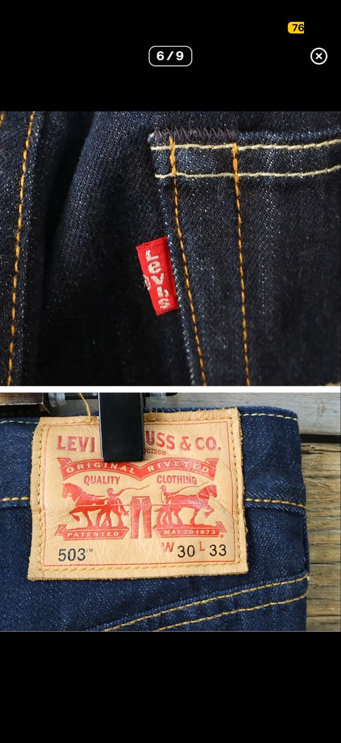 levis 리바이스 503 진청 인디고 루즈 스트레이트 핏 데님 상품이미지5