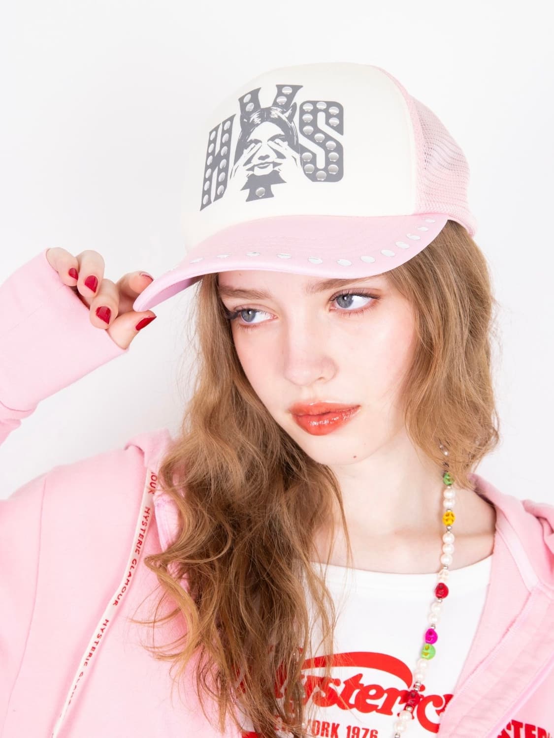 Hysteric Glamour SEE NO EVIL 스터드 메쉬 캡 상품이미지4