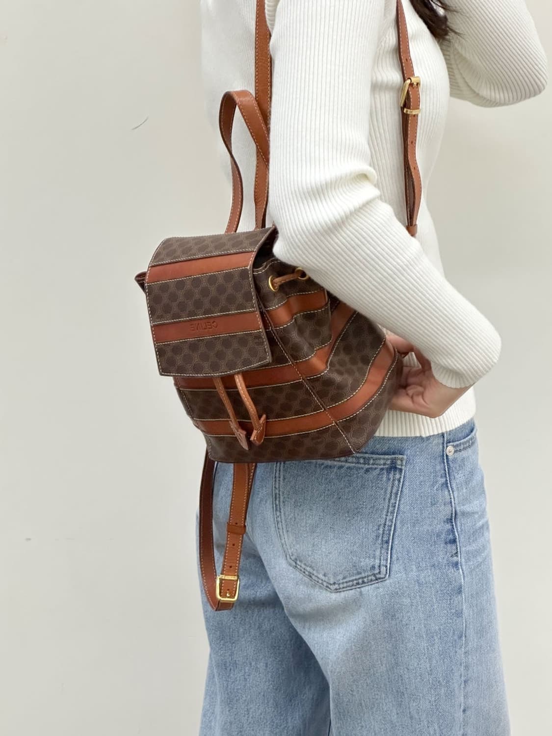 celine / 셀린느 브라운 마카담 미니 백팩   상품이미지10