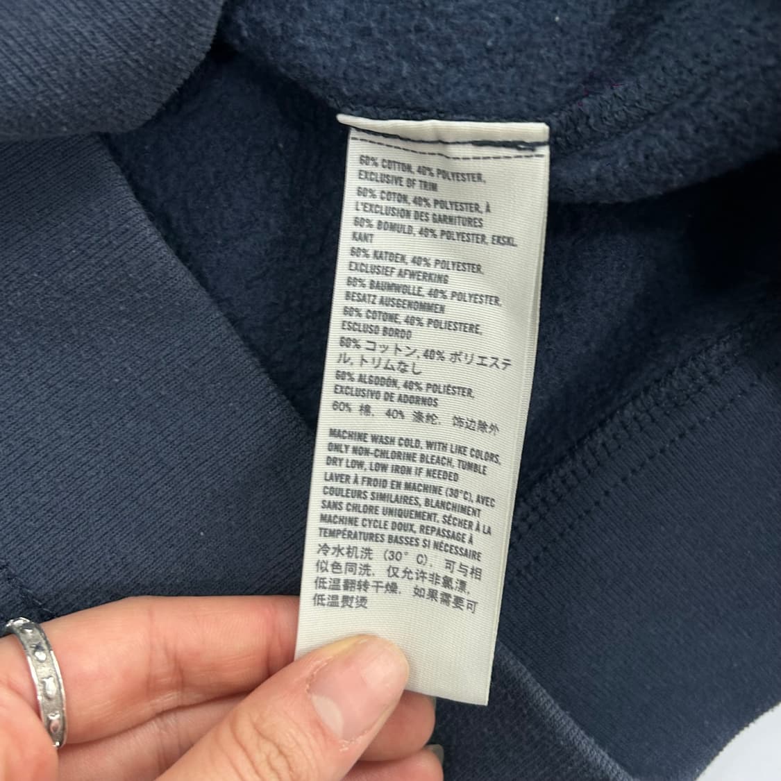 Abercrombie 아베크롬비 그런지 로고 네이비 후드티 상품이미지6