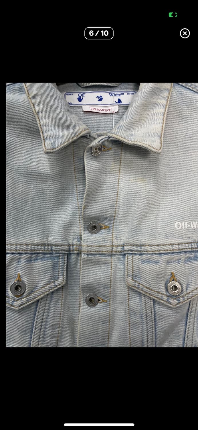 오프화이트 백 디아그 프린팅 데님자켓 A2865 상품이미지6