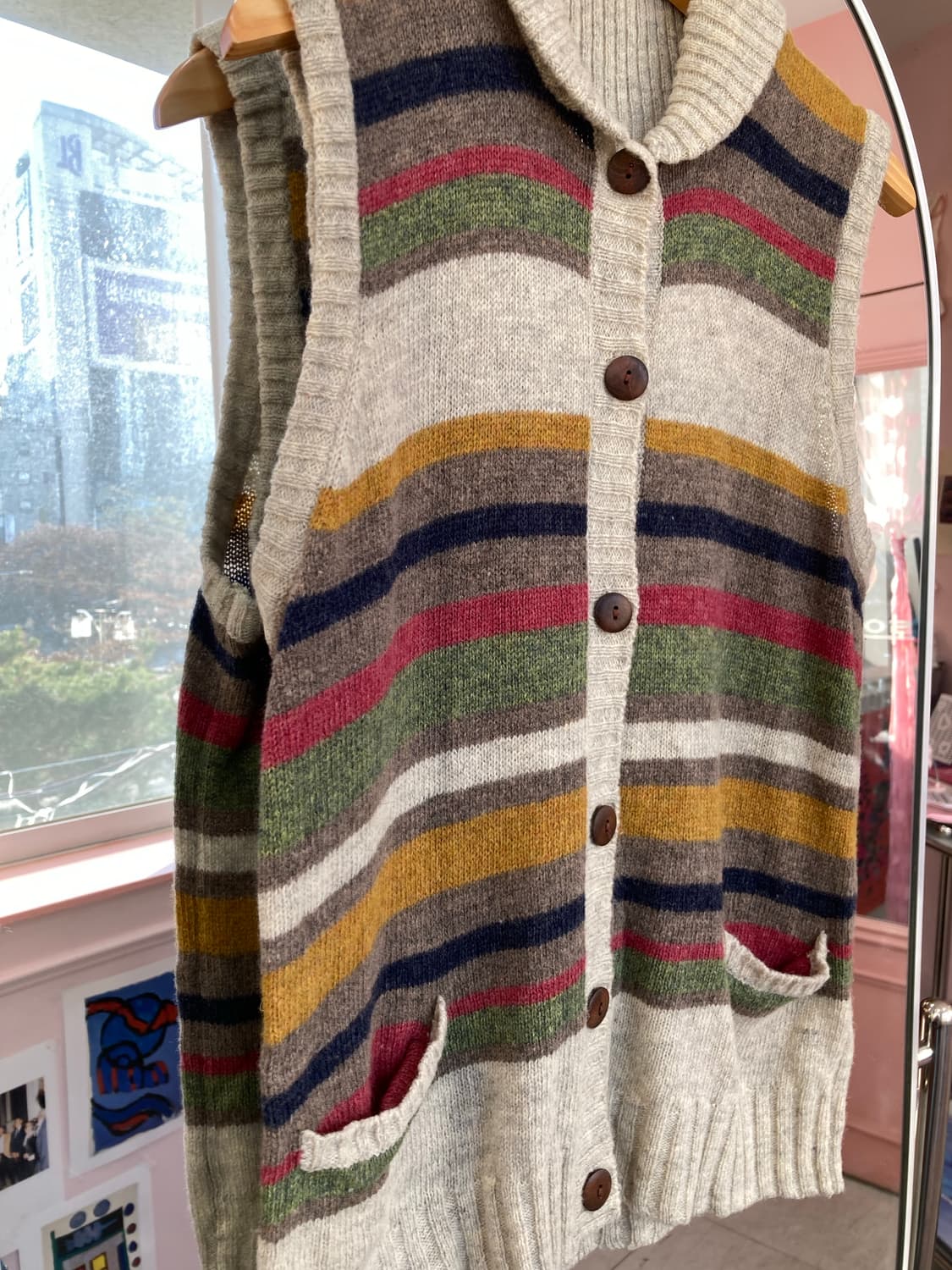 에스닉 스트라이프 레인보우 베스트 상품이미지4