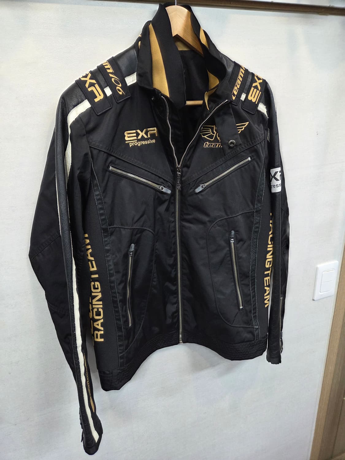 Exr 106 팀 레이싱 소가죽 폴리 자켓 L 상품이미지5