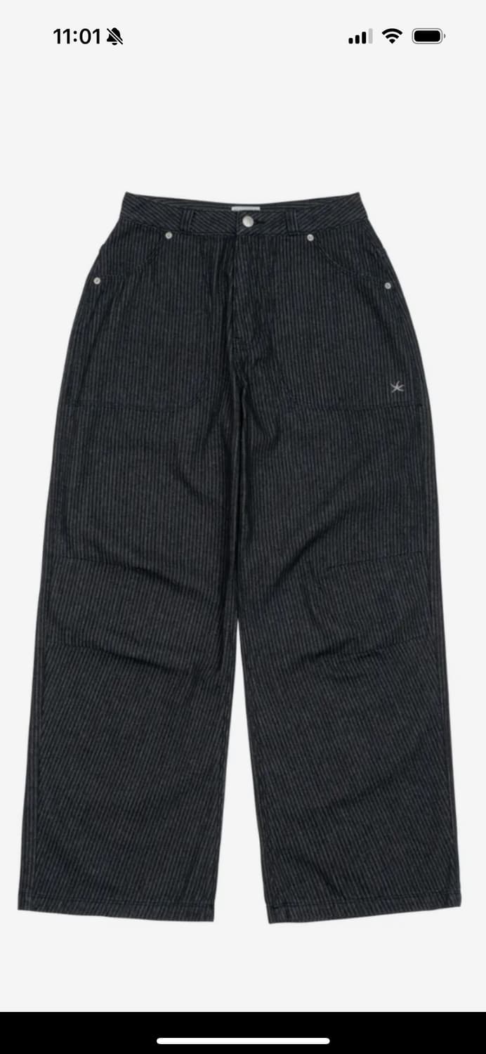 더콜디스트모먼트 starfish pin stripe 바지 블랙 S(새상품 상품이미지1