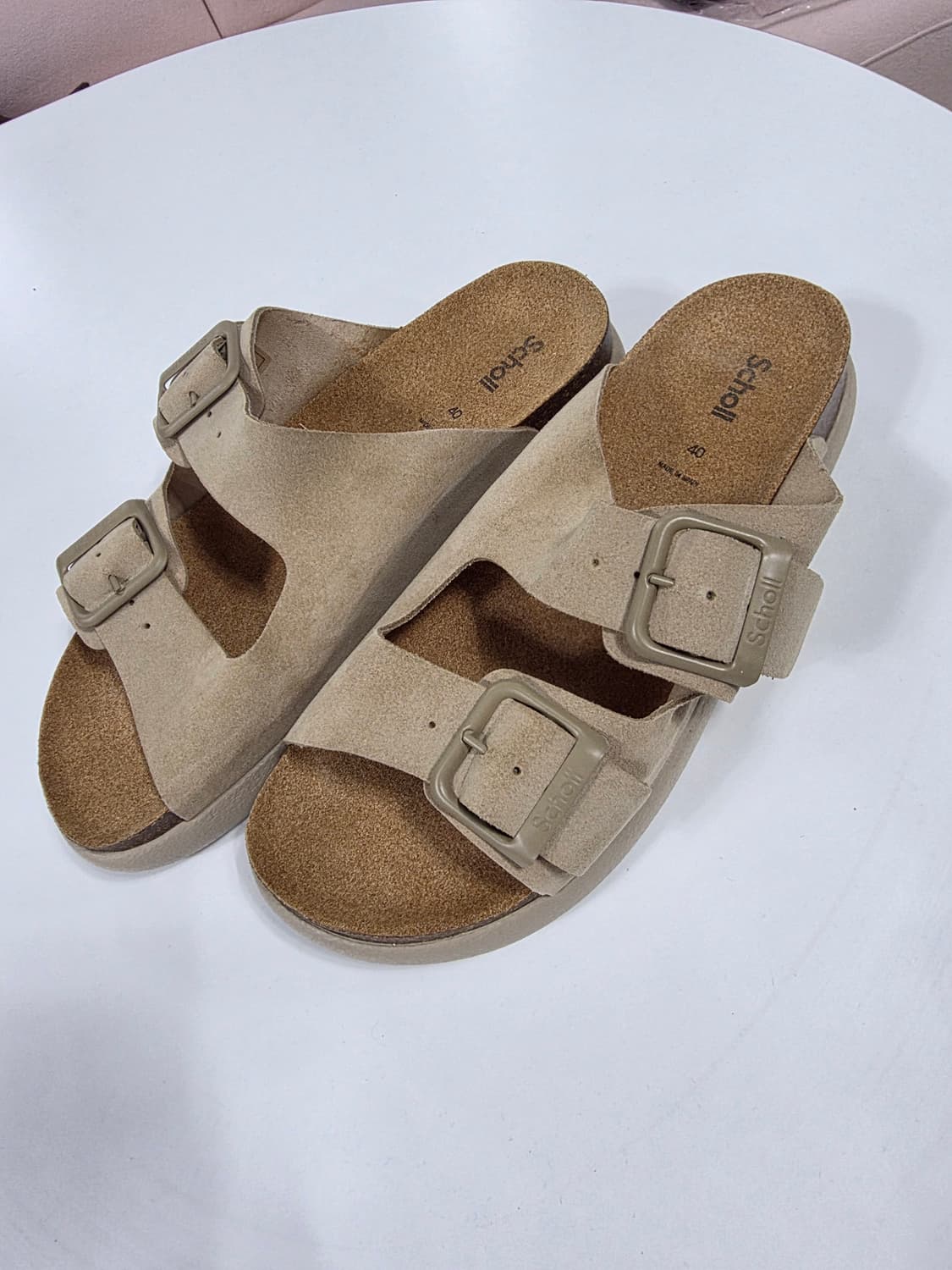 숄 Scholl 샌들 베이지 버클 슬리퍼 상품이미지3