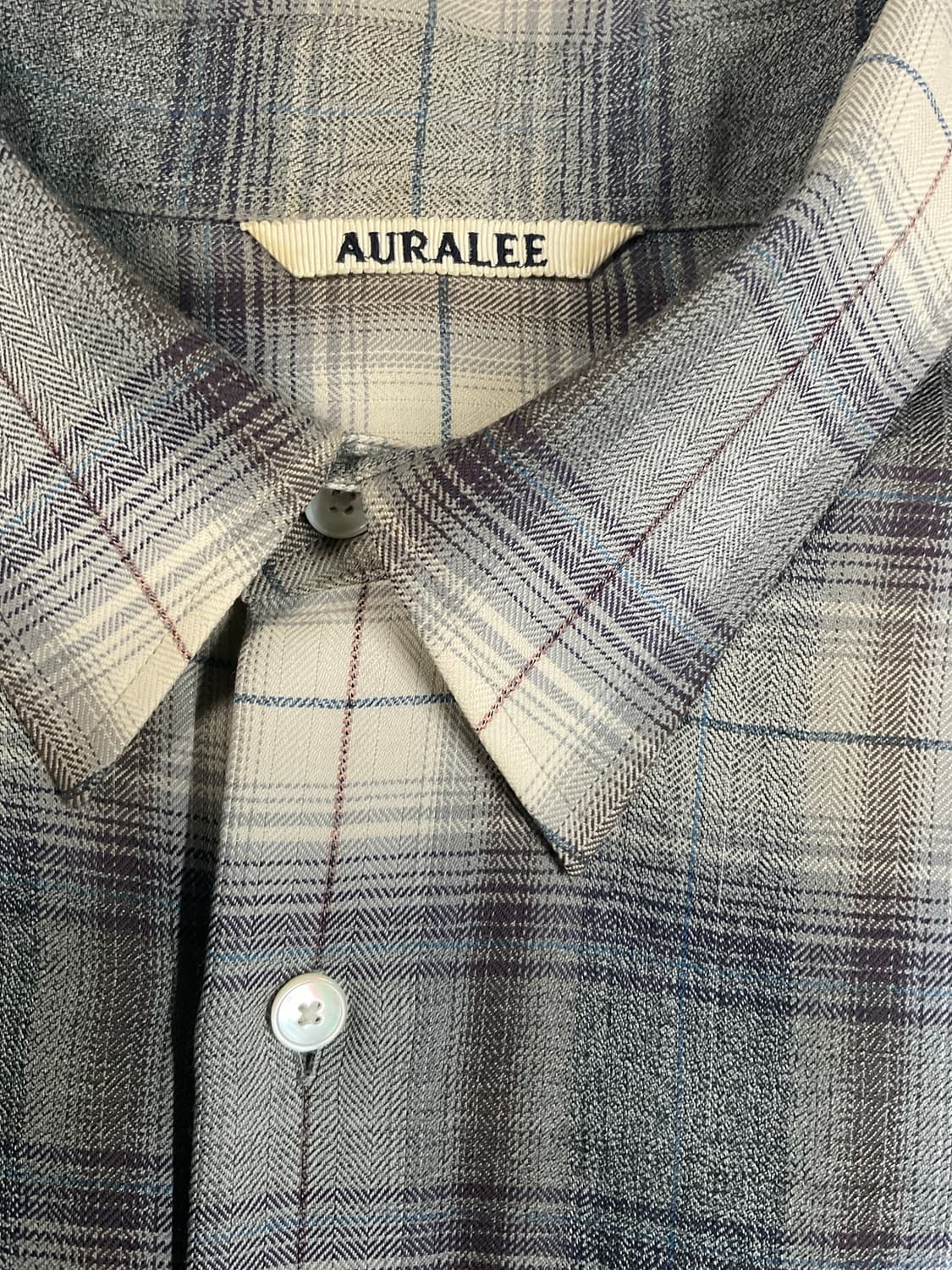 오라리 23aw 체크셔츠 그레이 상품이미지2