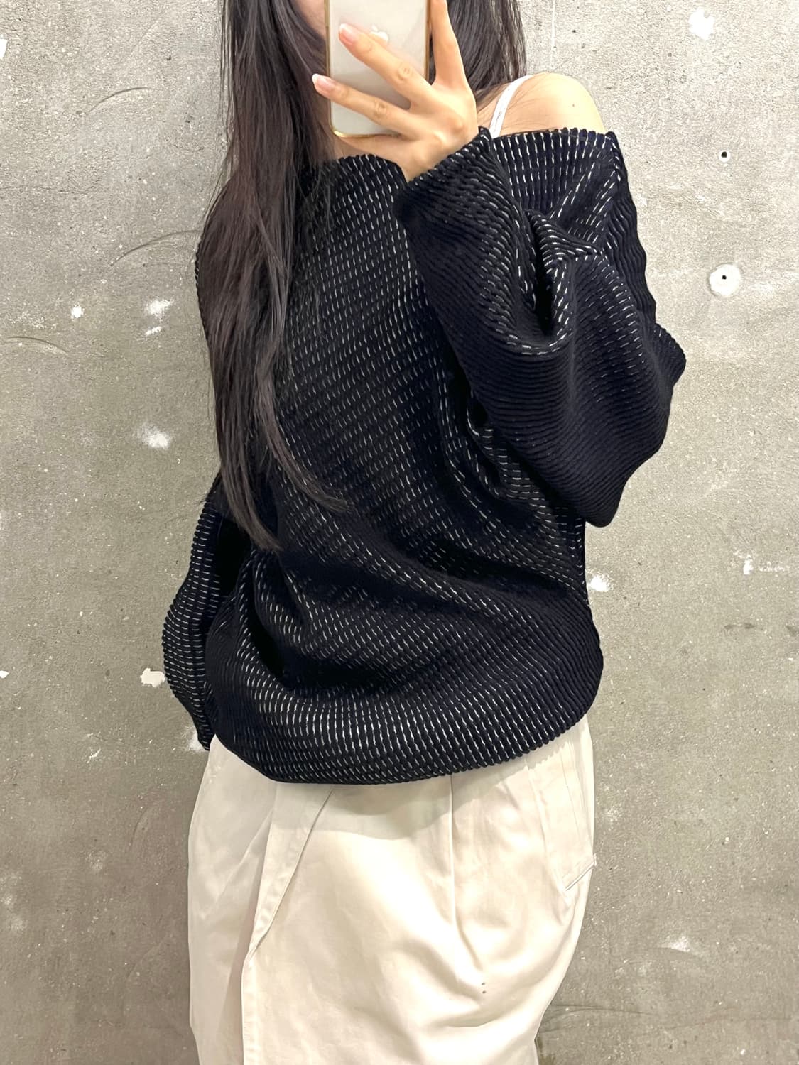 Issey Miyake 이세이미야케 언발란스컷 울 니트 상품이미지1