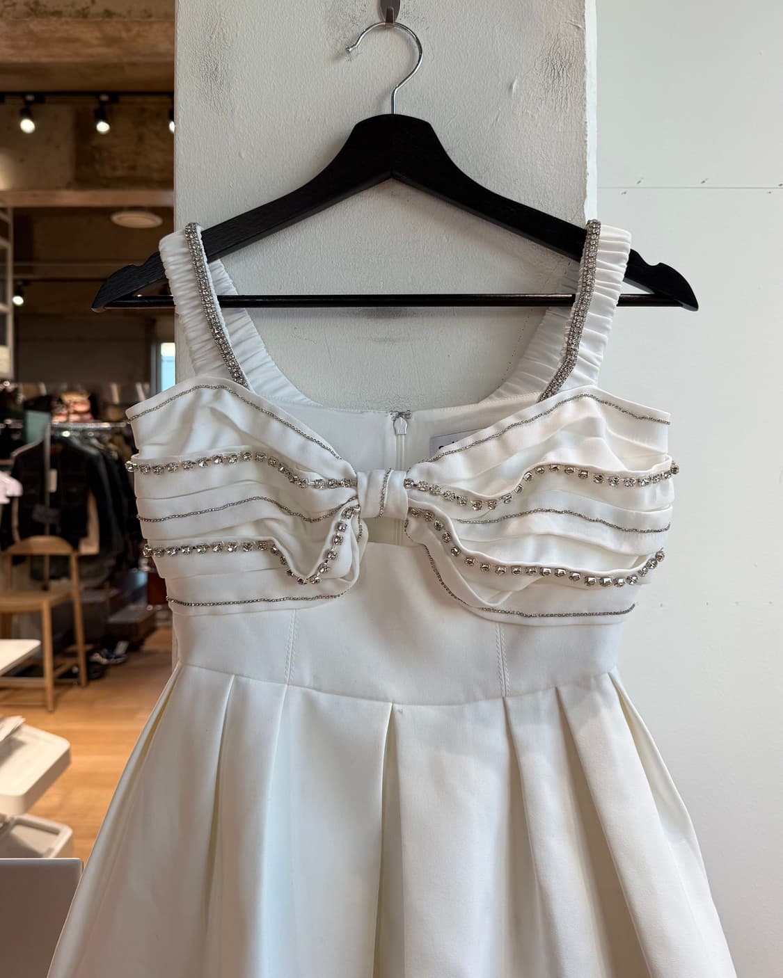 셀프 포트레이트 화이트 크리스탈 임벨리시드 크레이프 미니원피스  상품이미지3