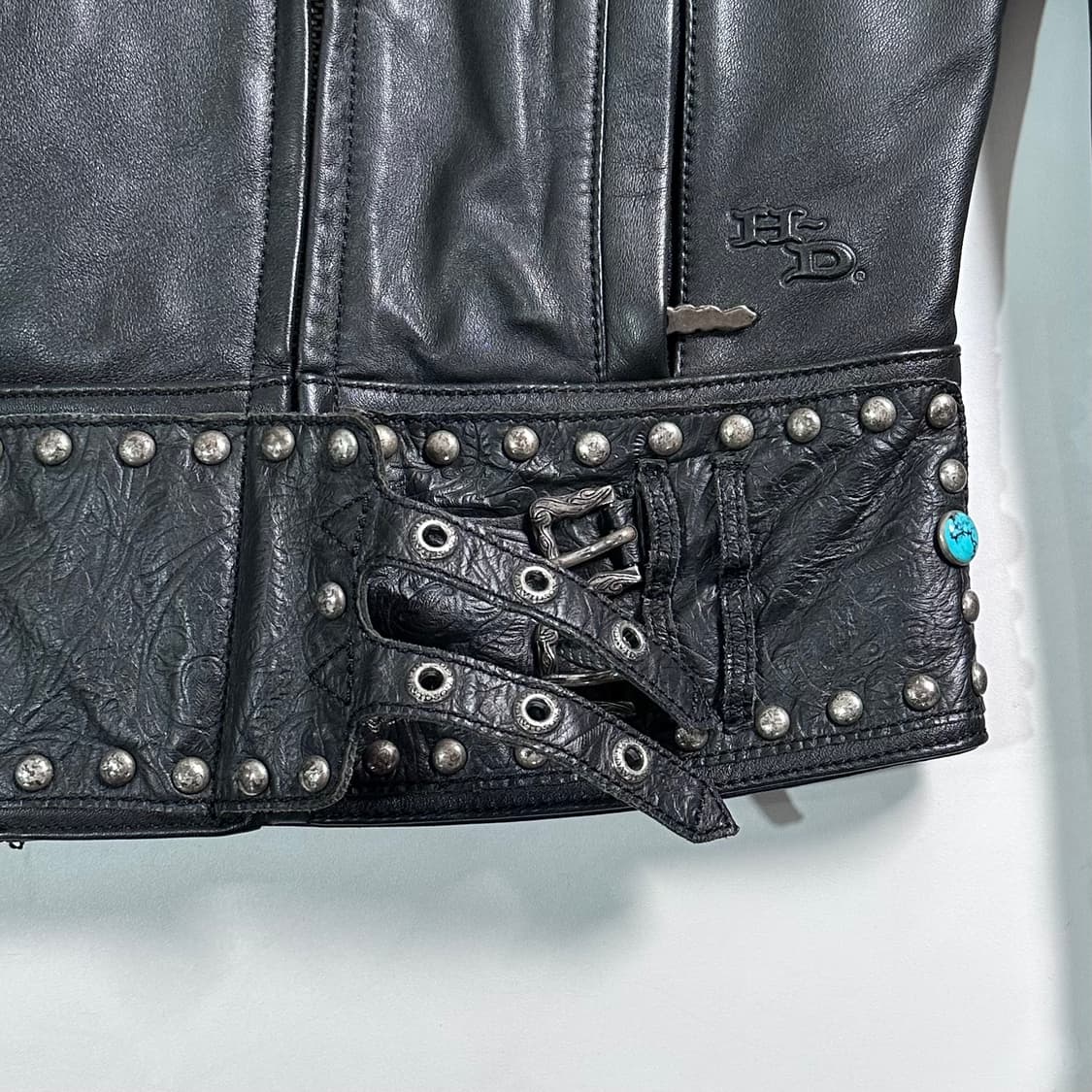 할리데이비슨 터키석 징 더블 라이더 자켓 상품이미지4