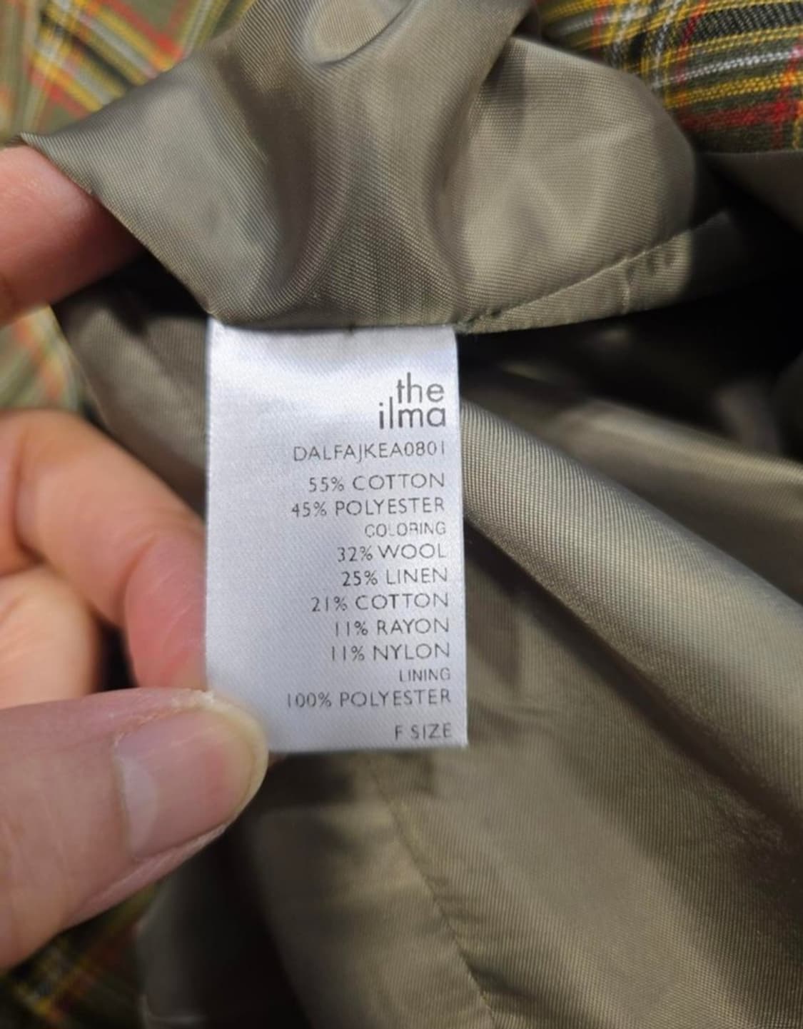 더일마 The Ilma 체크 자켓 프리사이즈 상품이미지8