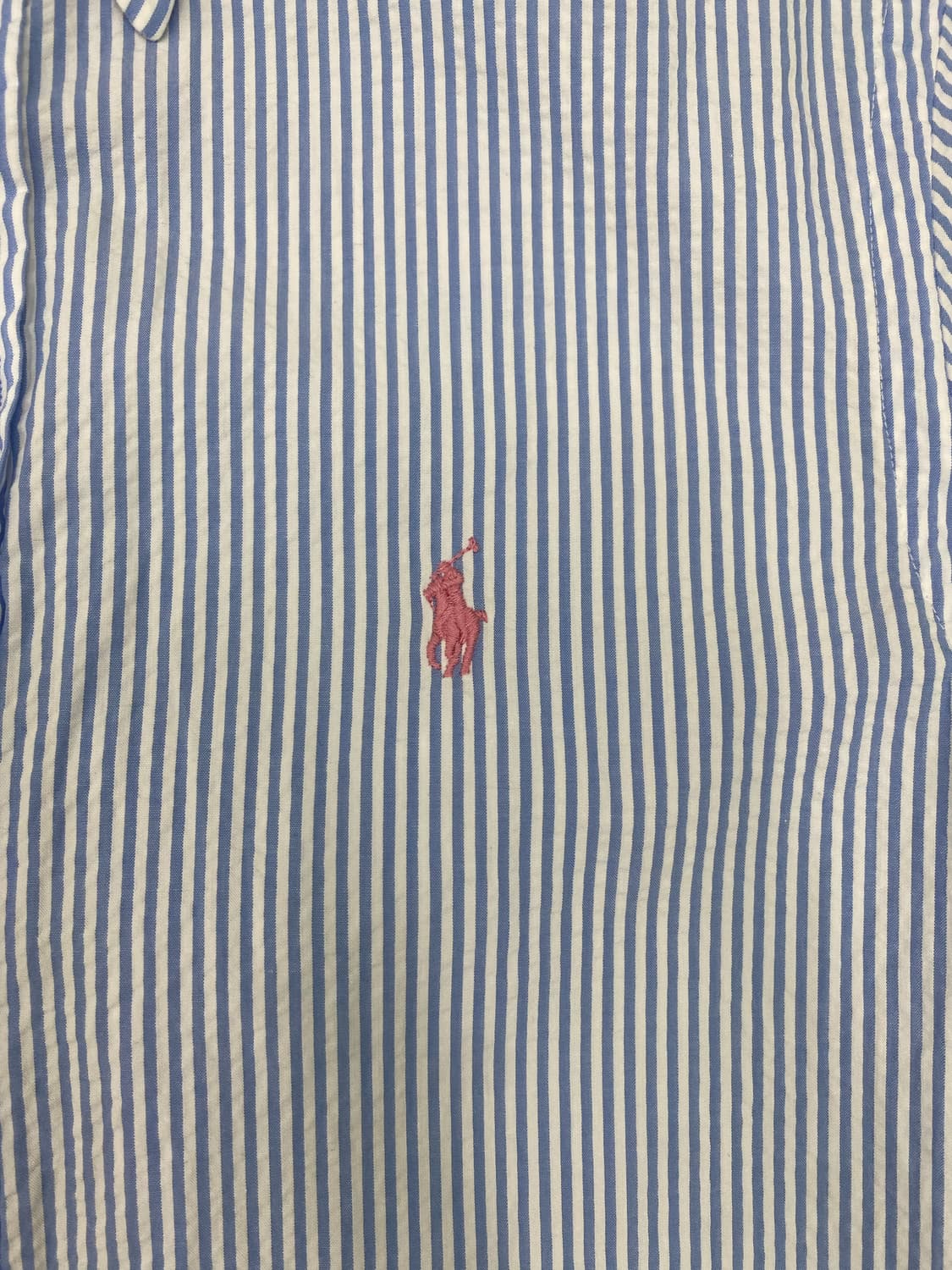 폴로 랄프로렌 시어서커 스트라이프 반팔 셔츠 S 상품이미지2