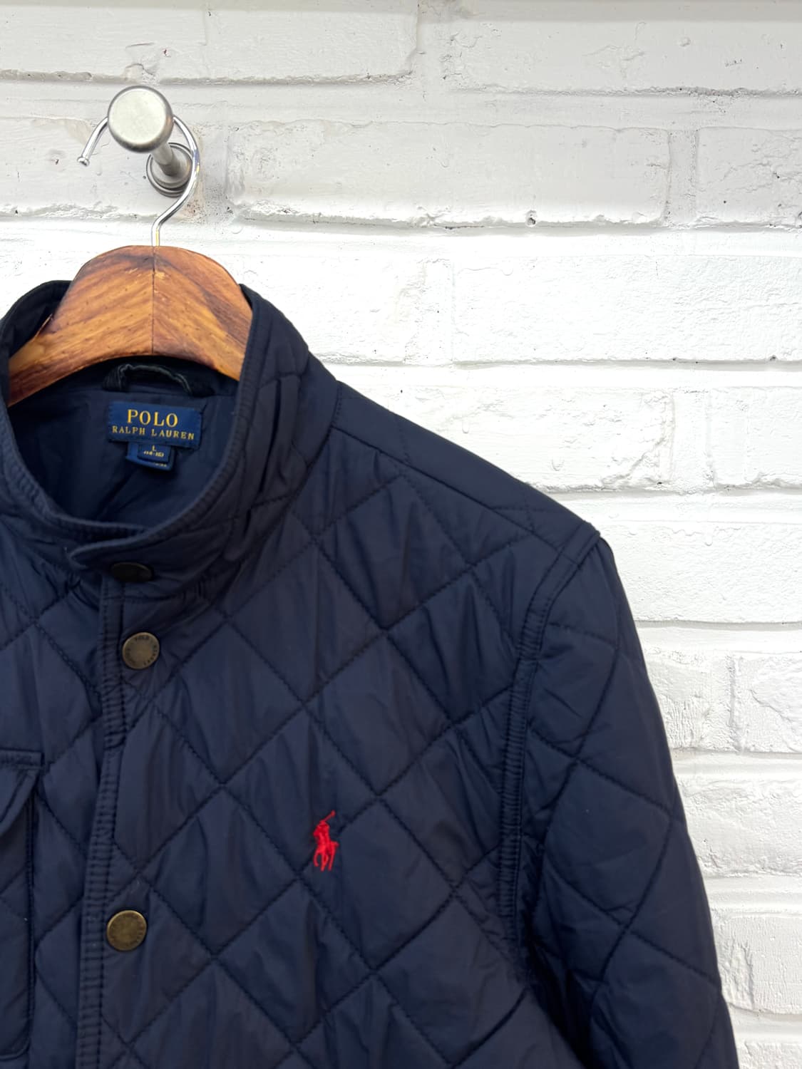 폴로 네이비 레드포니 경량패딩 상품이미지2
