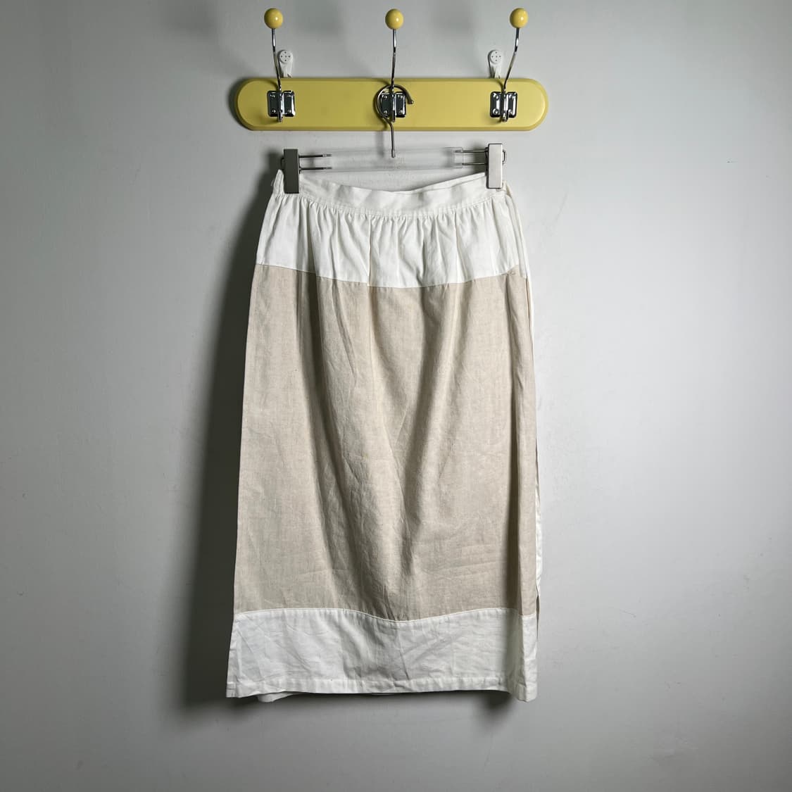 요지 야마모토 Y's for Living 린넨 배색 랩 에이프런 스커트 상품이미지2