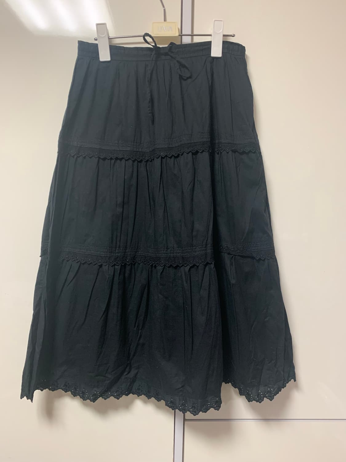 캉캉 모리걸하구미 아일렛 블랙 미디스커트 상품이미지5