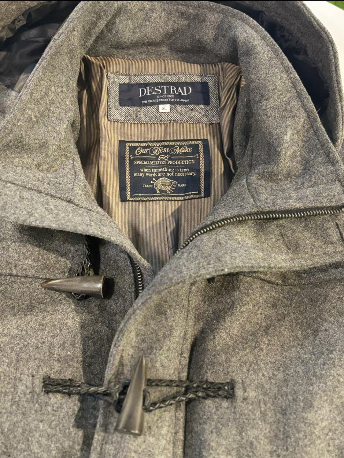 destrad 멜튼울 투웨이 지퍼 떡볶이 코트 상품이미지3