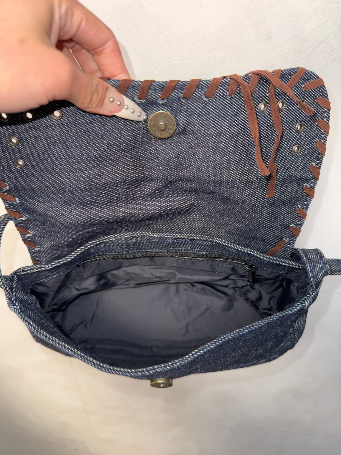 Renoma denim western stitch eyelet 숄더백 상품이미지5