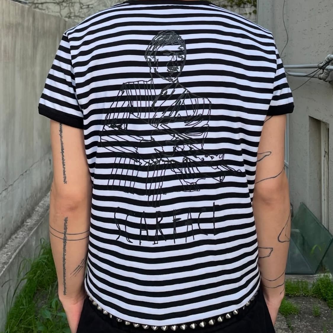 ecrazon SCAR FACE STRIPE T-SHIRTS 상품이미지1
