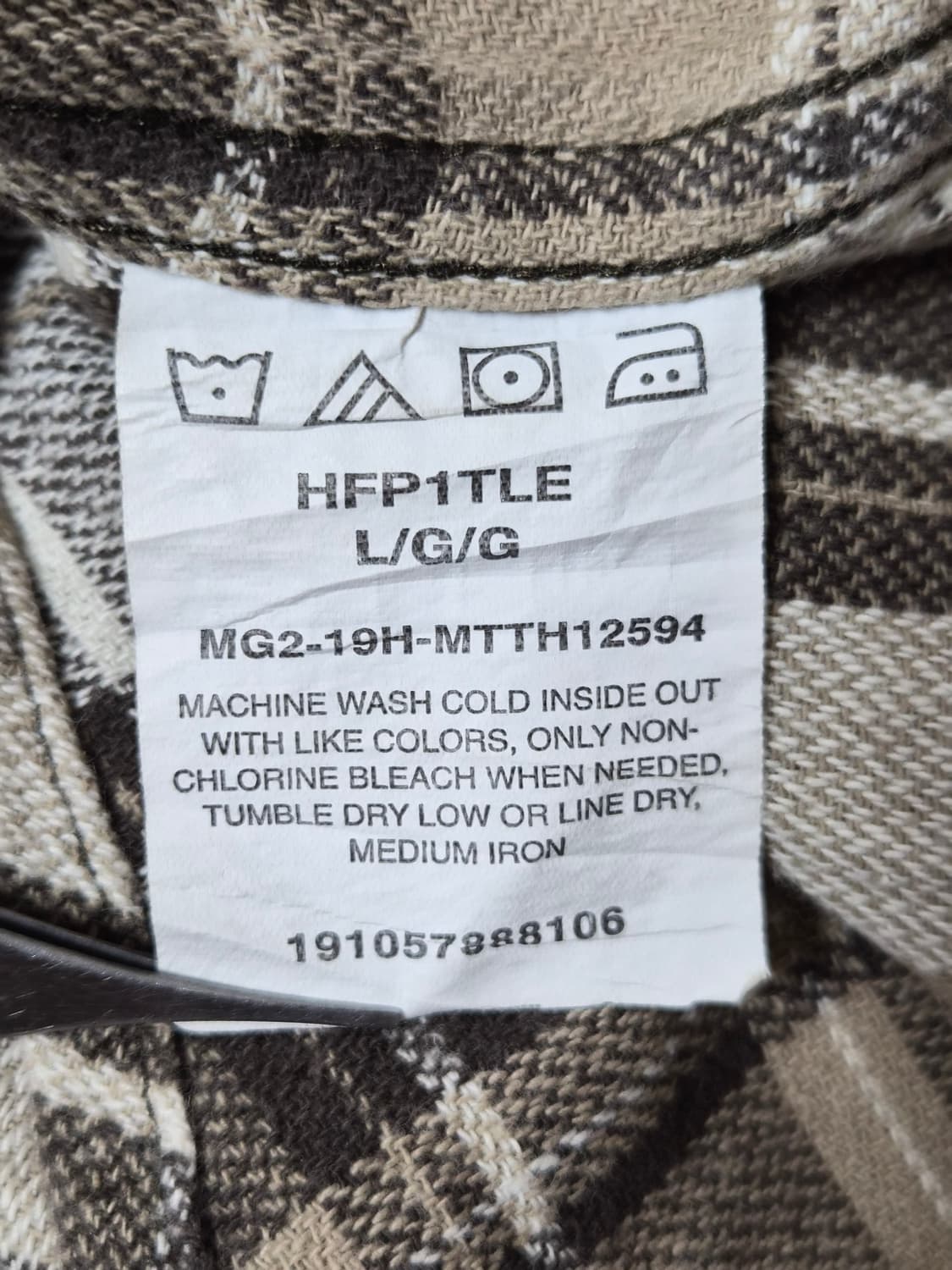 랭글러Wrangler 체크 셔츠 L사이즈 - S354 상품이미지6