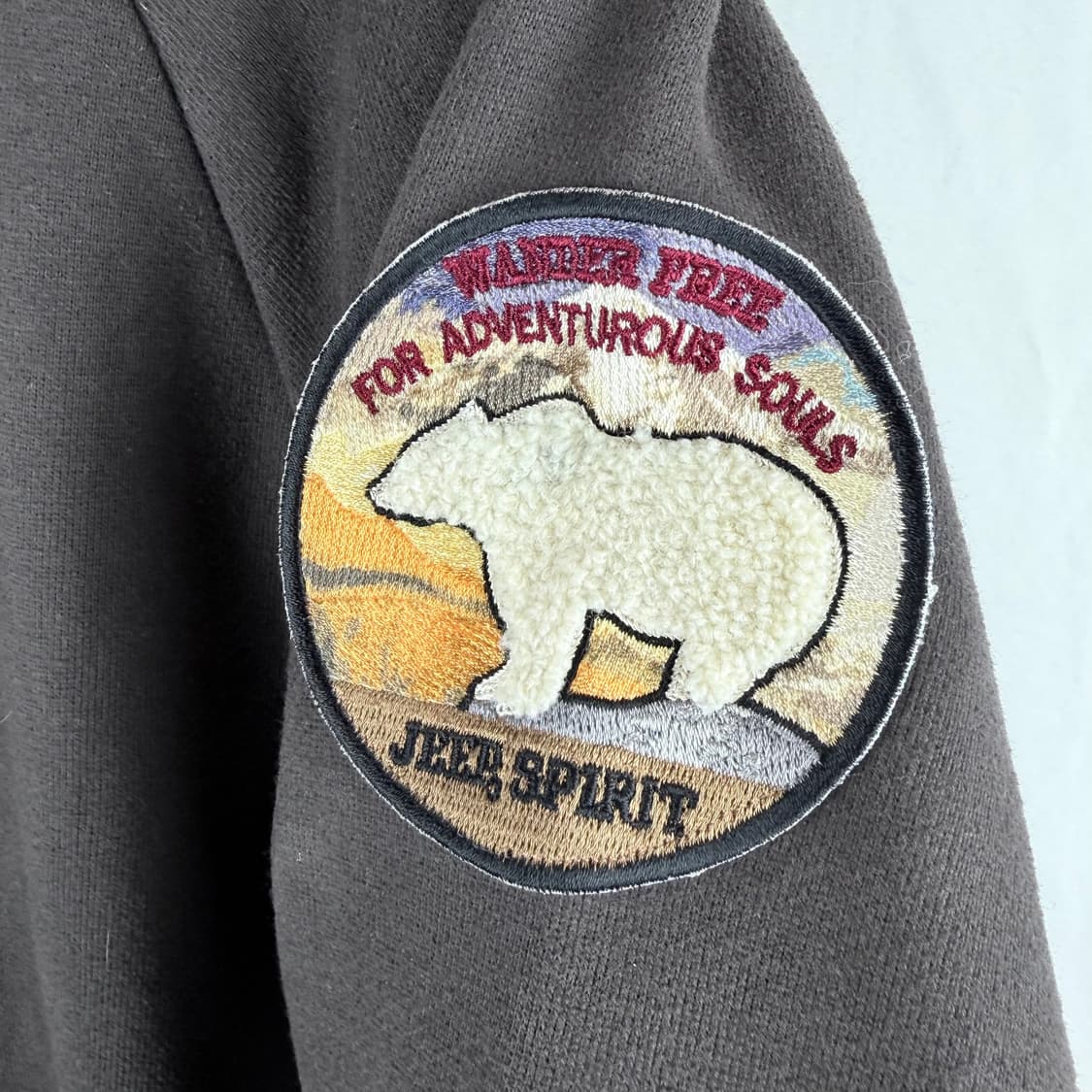 (S) 지프 패치로고 후드 티 다크브라운 상품이미지6