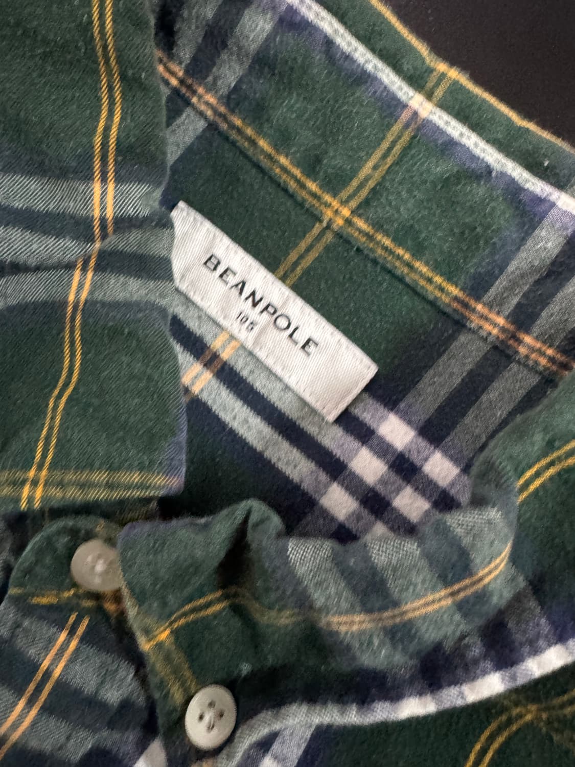 빈폴 beanpole 이쁜 그린 체크 셔츠 L 상품이미지3