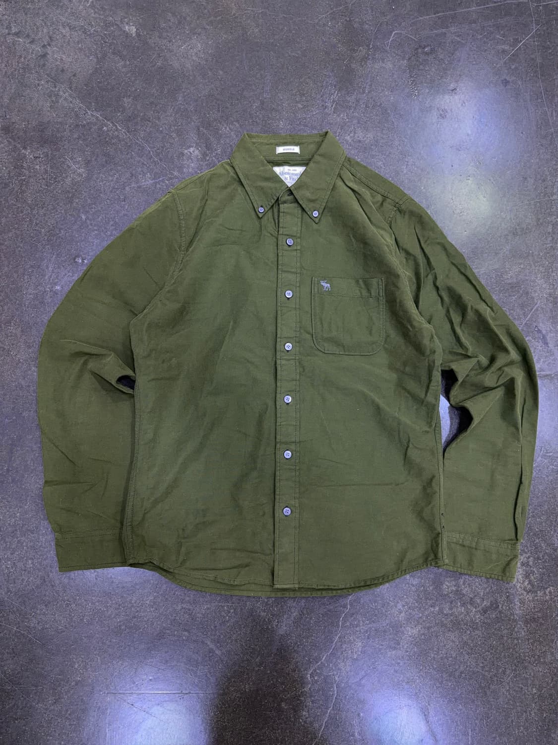 아베크롬비 앤 피치 버튼다운 캐쥬얼 머슬핏 옥스포드 셔츠 올리브 M 상품이미지1