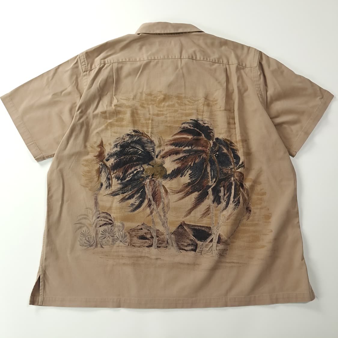 CK221 2XL 폴로 90s 빈티지캠프 브라운 하와이안 반팔 셔츠 남 상품이미지6