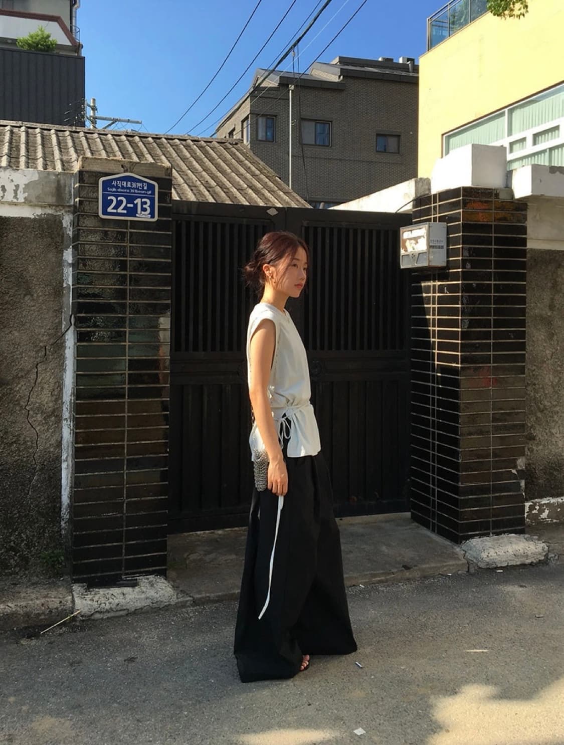 미닝아웃 mer pants 핀턱 와이드 팬츠 상품이미지2