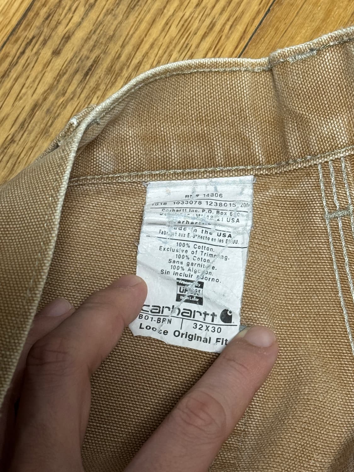 칼하트 더블니 USA 32x30 베이지 팝니다 상품이미지3