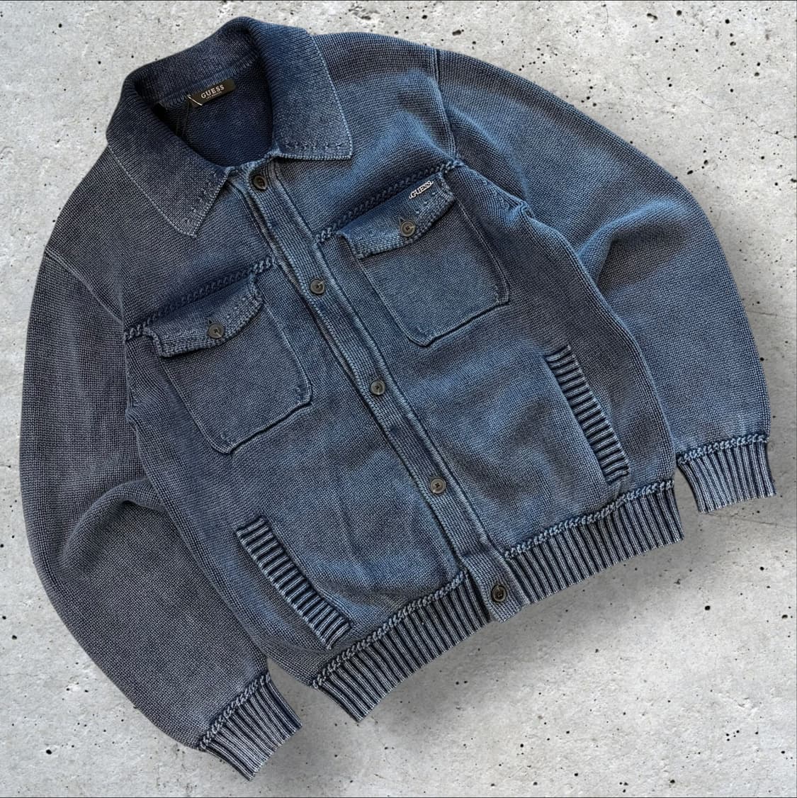 [M] 24s 게스 워싱 니트 가디건 자켓 C242 상품이미지1