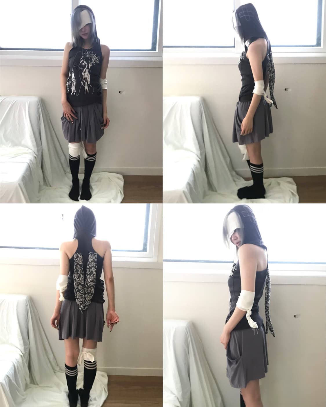 Custom top🩹🏥+midi pintuck skirt set 상품이미지8