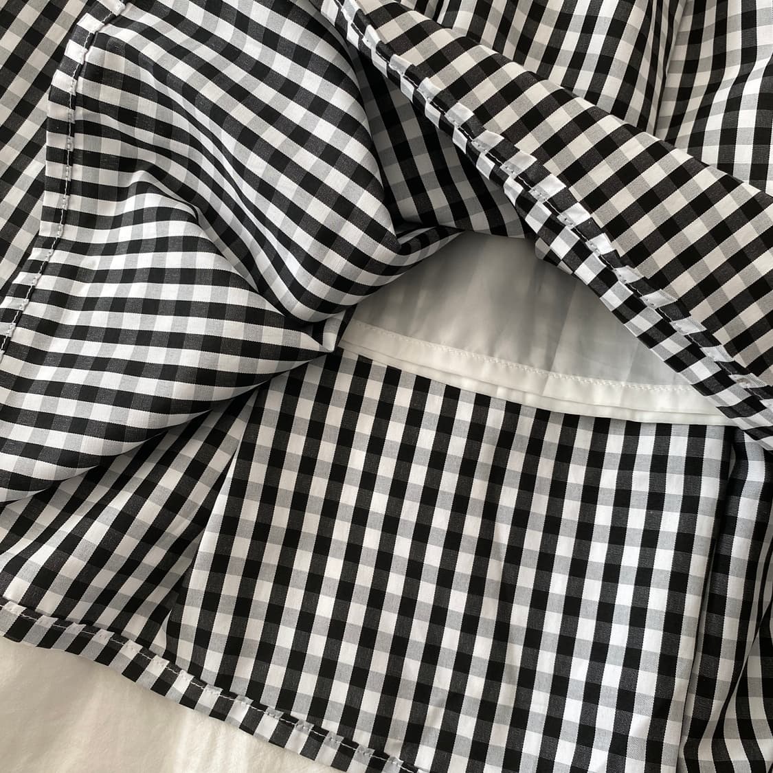 빈티지 체크 버튼 스커트 상품이미지3