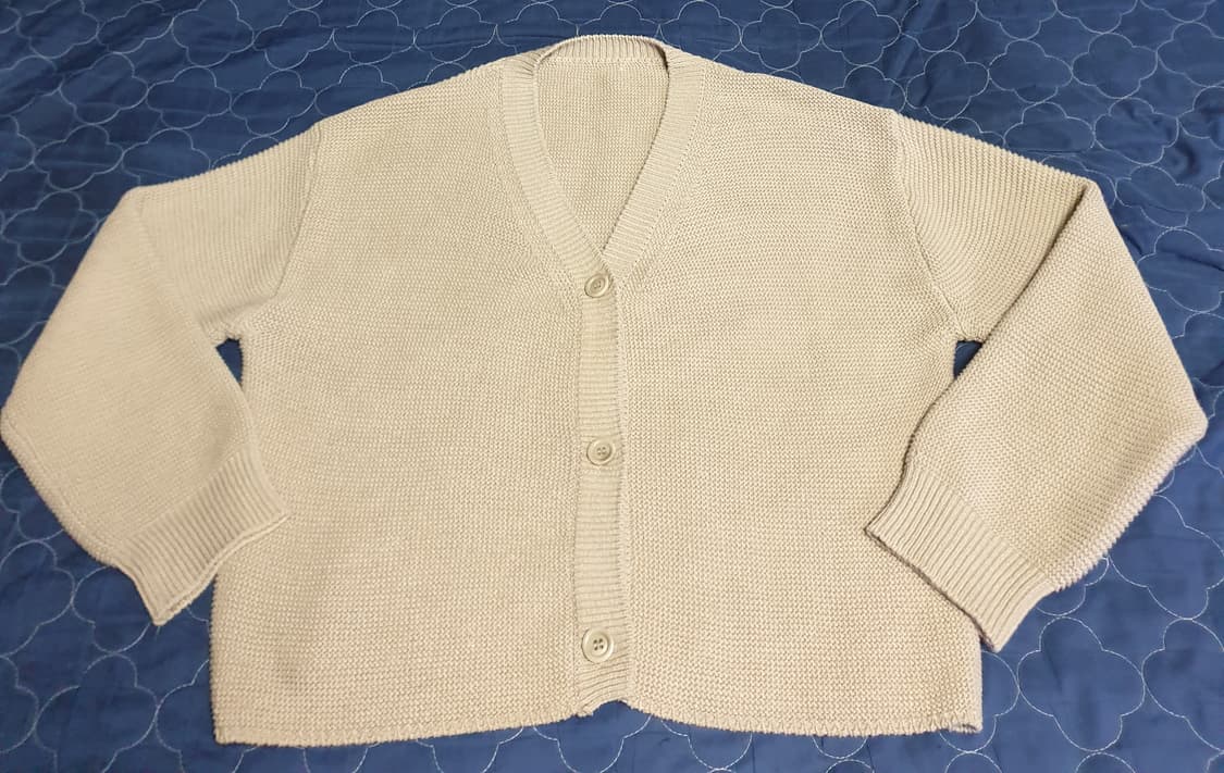 매니크 소프트코튼100% 브이넥 하찌 니트 가디건 베이지 (F) 상품이미지1