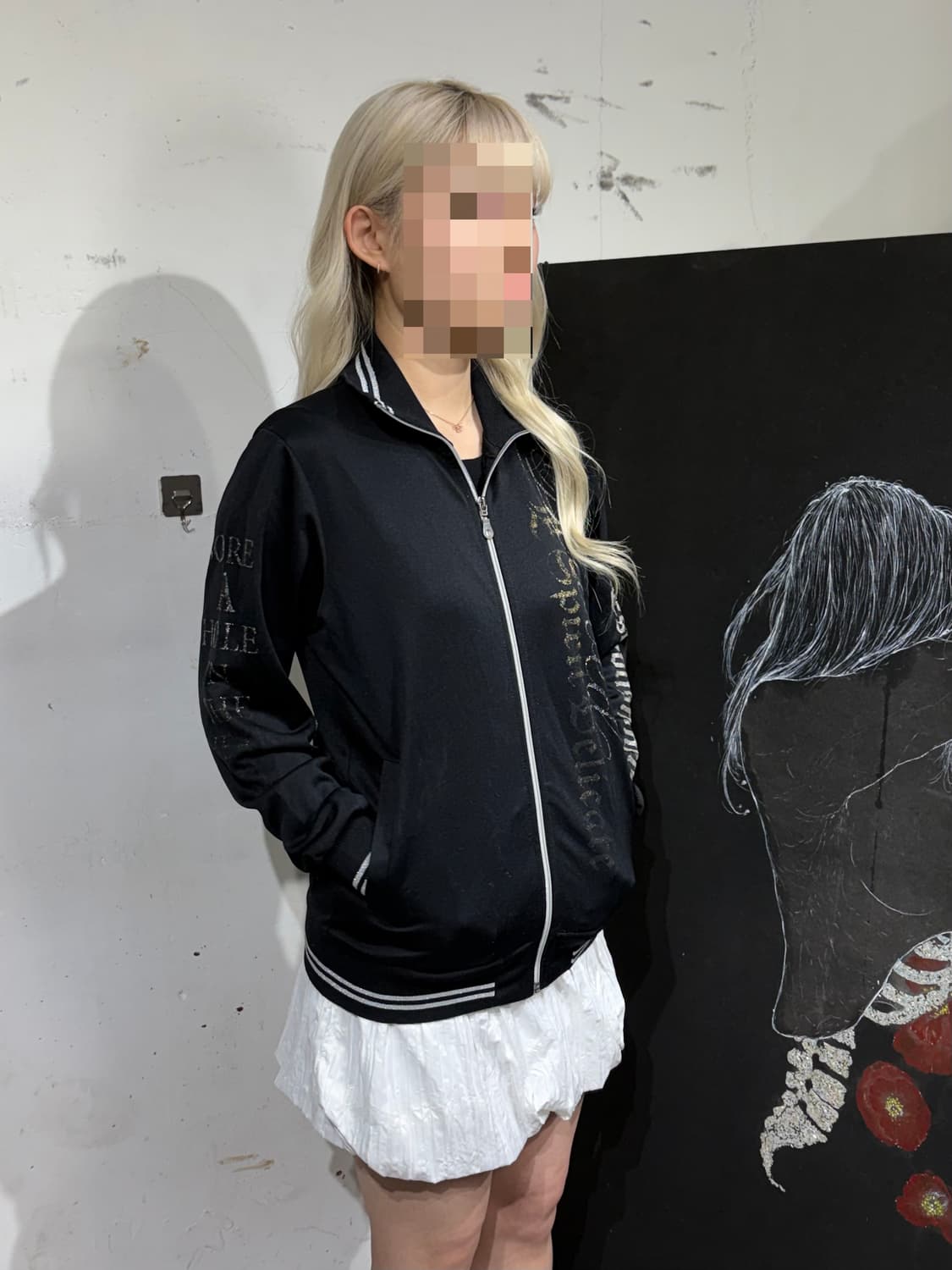 JPN 일본 빈티지 고딕 락 펑크 날개 프린팅 갸루 져지 M 상품이미지4