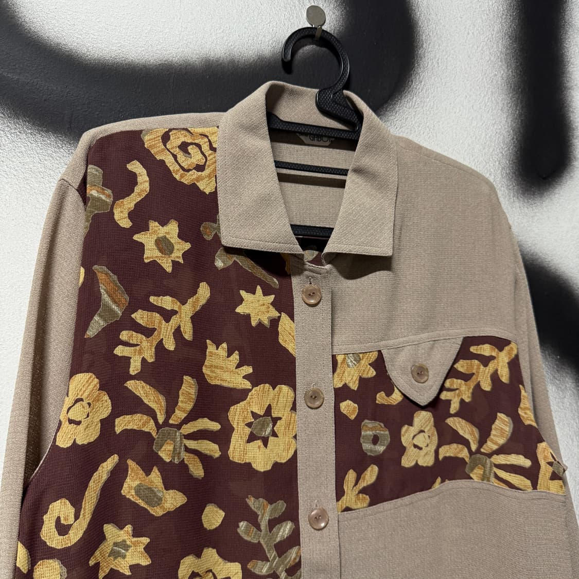 VTG 빈티지 브라운 플라워 패턴 셔츠 상품이미지3