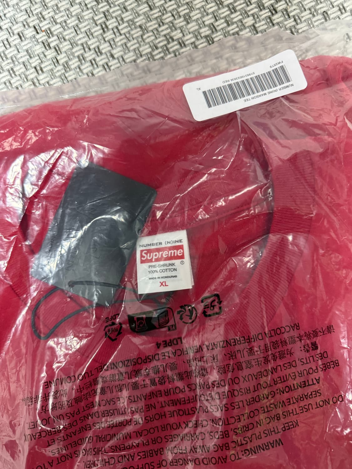 [XL] 슈프림 x 넘버 나인 맨슨 티셔츠 레드 - 25FW 상품이미지2