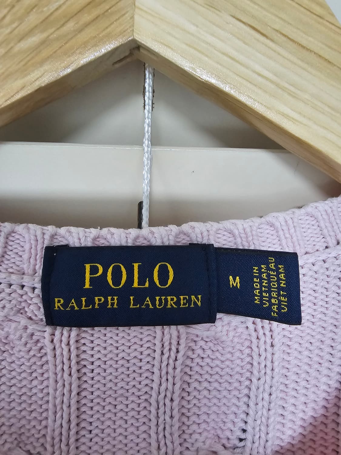 폴로 랄프로렌 꽈배기 케이블니트 딸기우유 M 상품이미지4