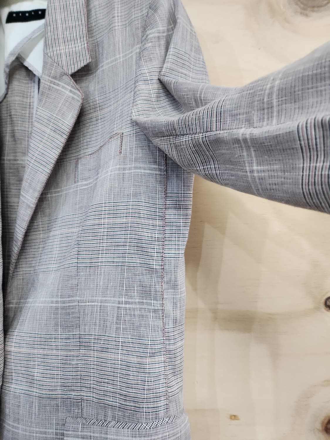 433) 시슬리 체크무늬 마블렌드 자켓 상품이미지4