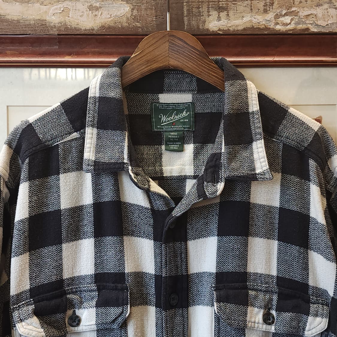 울리치 플란넬 워크셔츠 투포켓 셔츠 블랙앤화이트 xl 상품이미지3