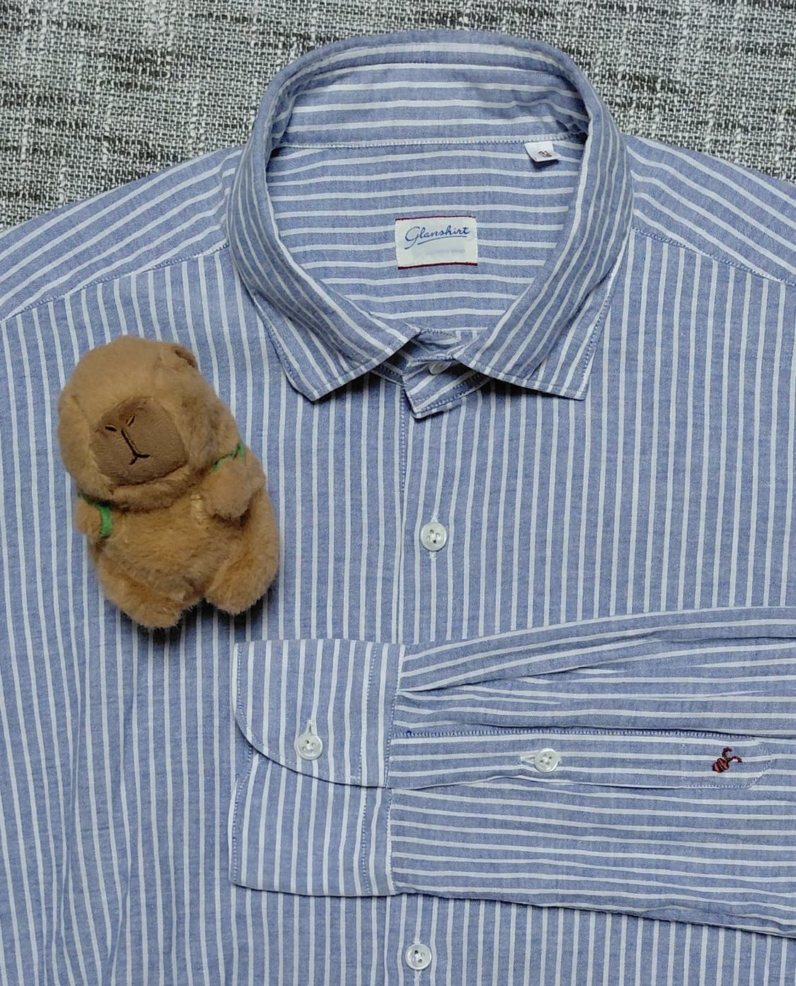 [41/105] 슬로우웨어 Glanshirt 코튼 린넨 스트라이프 셔츠 상품이미지1