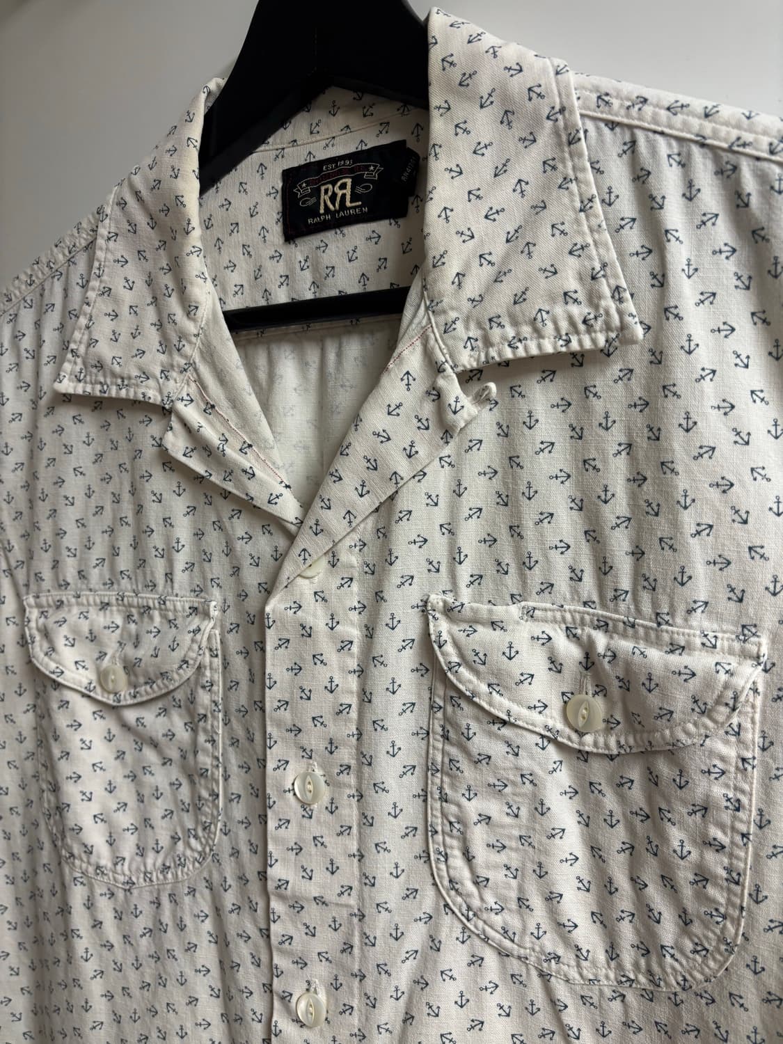[S] RRL 앵커 샴브레이 캠프셔츠 인디고/크림 상품이미지3