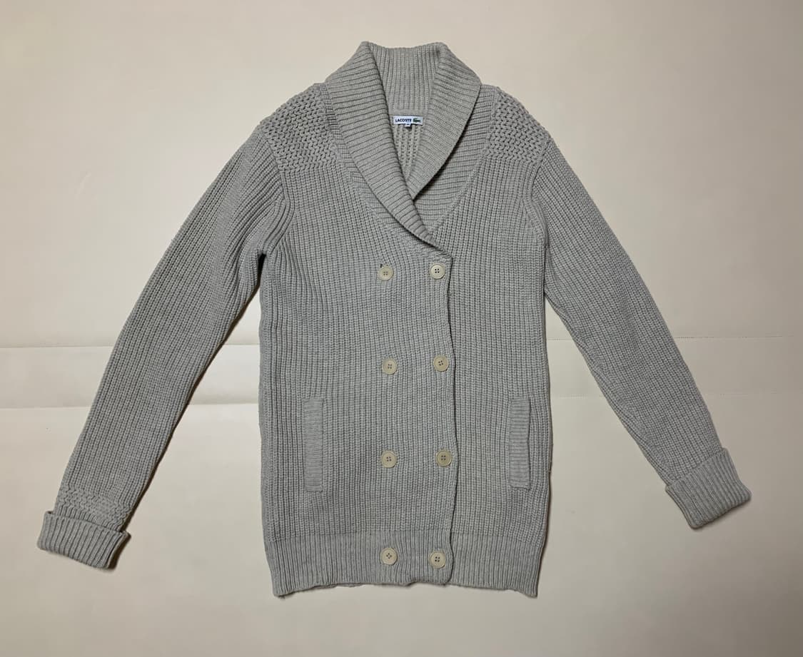 라코스테 숄칼라 더블 브레스티드 롱가디건 상품이미지1