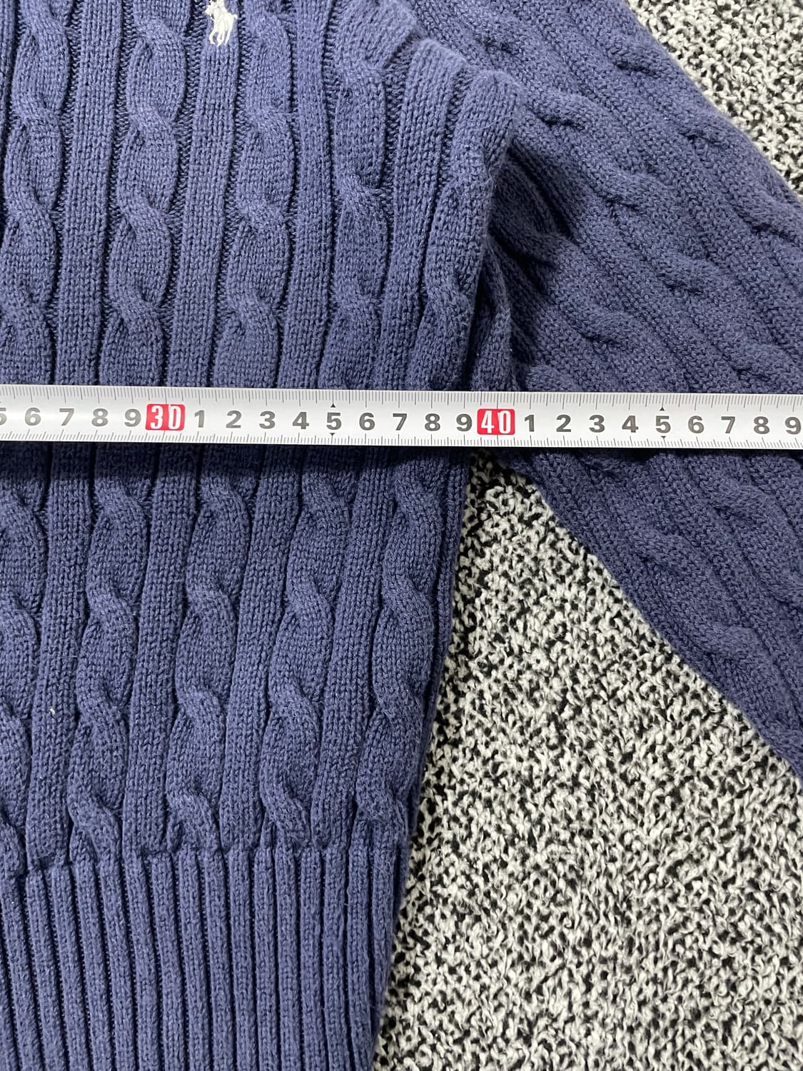 빈티지9. 폴로랄프로렌 케이블 니트 집업 가디건 스웨터 네이비 후드 상품이미지5